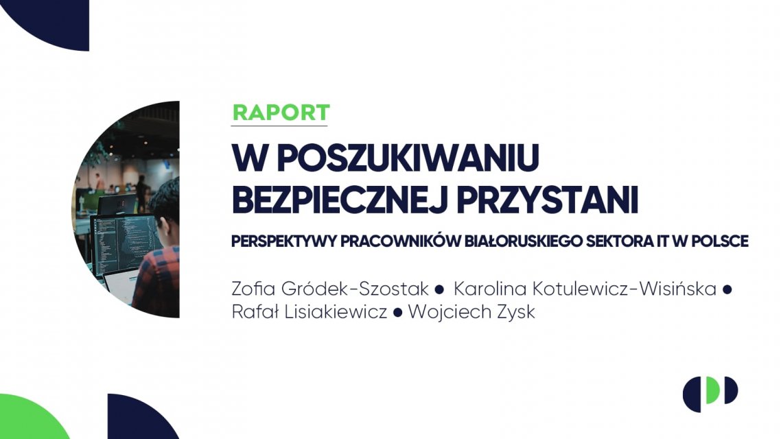 Infografika RAPORT: W poszukiwaniu bezpiecznej przystani. Perspektywy pracowników białoruskiego sektora IT w Polsce.