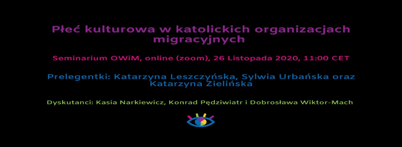 Seminarium OWiM : „Płeć kulturowa w katolickich organizacjach migracyjnych”