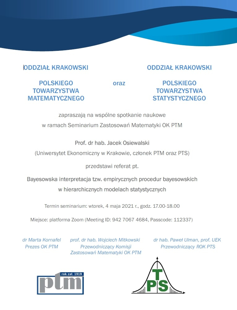 Plakat spotkania naukowego PTM i PTS