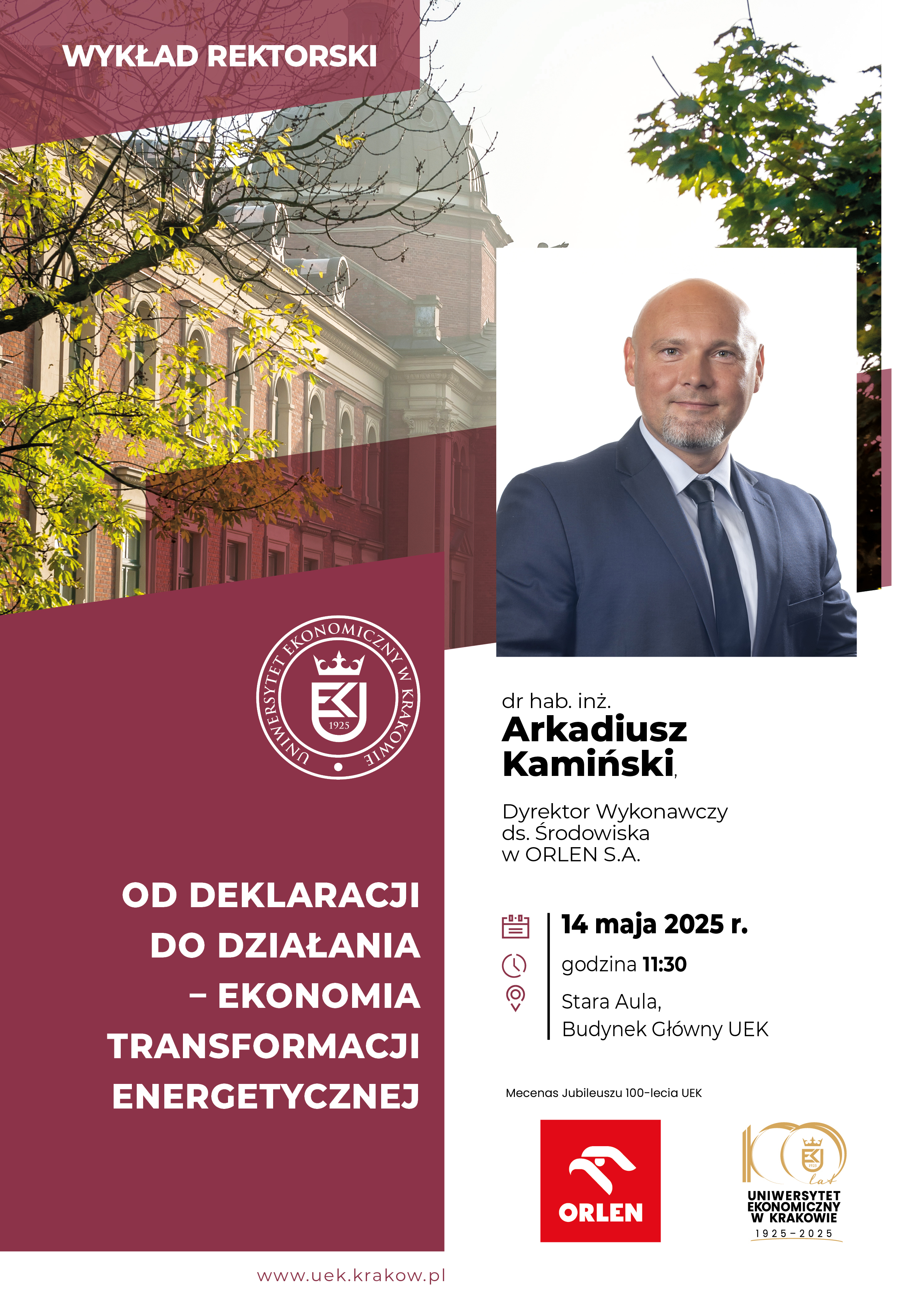 Grafika przedstawiająca plakat promujący Wykład Rektorski pt.